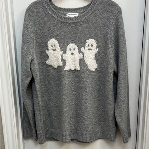 NWOT Cupcakes & Cashmere super soft fuzzy Gray Ghost Sweater. Size 1X